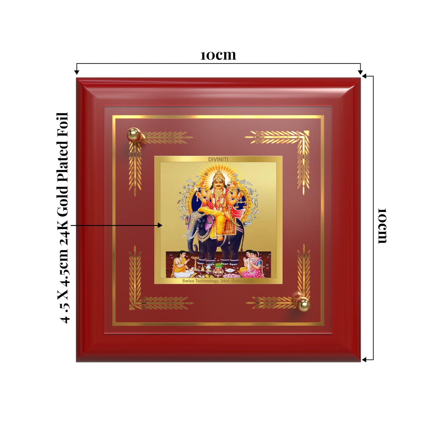 Lord Vishwakarma | Divine Architect of the Universe Tabletop Frame in 24K Gold Plated Foil
