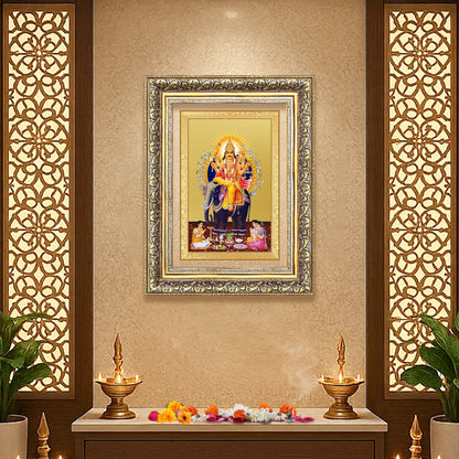 Lord Vishwakarma | Divine Architect of the Universe Wall Photo Frame in 24K Gold Plated Foil