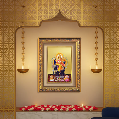 Lord Vishwakarma | Divine Architect of the Universe Wall Photo Frame in 24K Gold Plated Foil