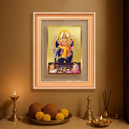 Lord Vishwakarma | Divine Architect of the Universe Wall & Tabletop Frame in 24K Gold Plated Foil