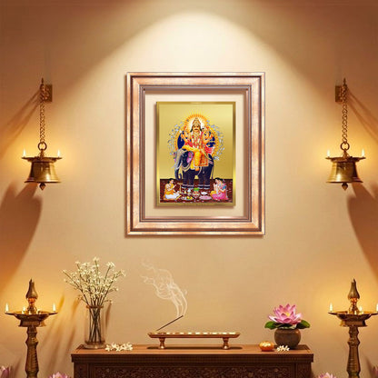Lord Vishwakarma | Divine Architect of the Universe Wall & Tabletop Frame in 24K Gold Plated Foil