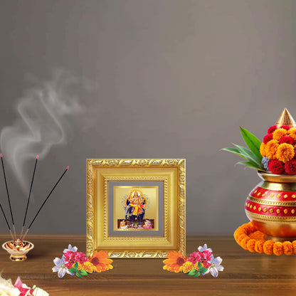 Lord Vishwakarma | Divine Architect of the Universe Tabletop Frame in 24K Gold Plated Foil