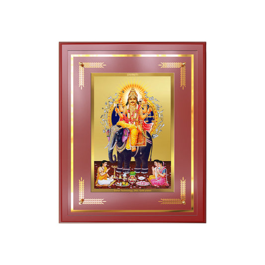 Lord Vishwakarma | Divine Architect of the Universe Wall & Tabletop Frame in 24K Gold Plated Foil