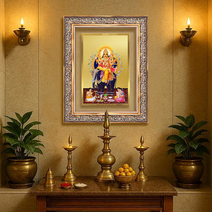 Lord Vishwakarma | Divine Architect of the Universe Wall Photo Frame in 24K Gold Plated Foil