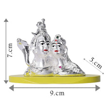 Load image into Gallery viewer, DIVINITI 999 Silver Plated Shiva Parvati Idol For Car Dashboard, Home Decor, Table, Gift, Puja (7 X 9 CM)
