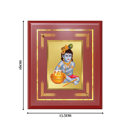 Makhan Gopal |Baby Krishna | Devakinandana For Wall & Tabletop Frame in 24K Gold Plated Foil