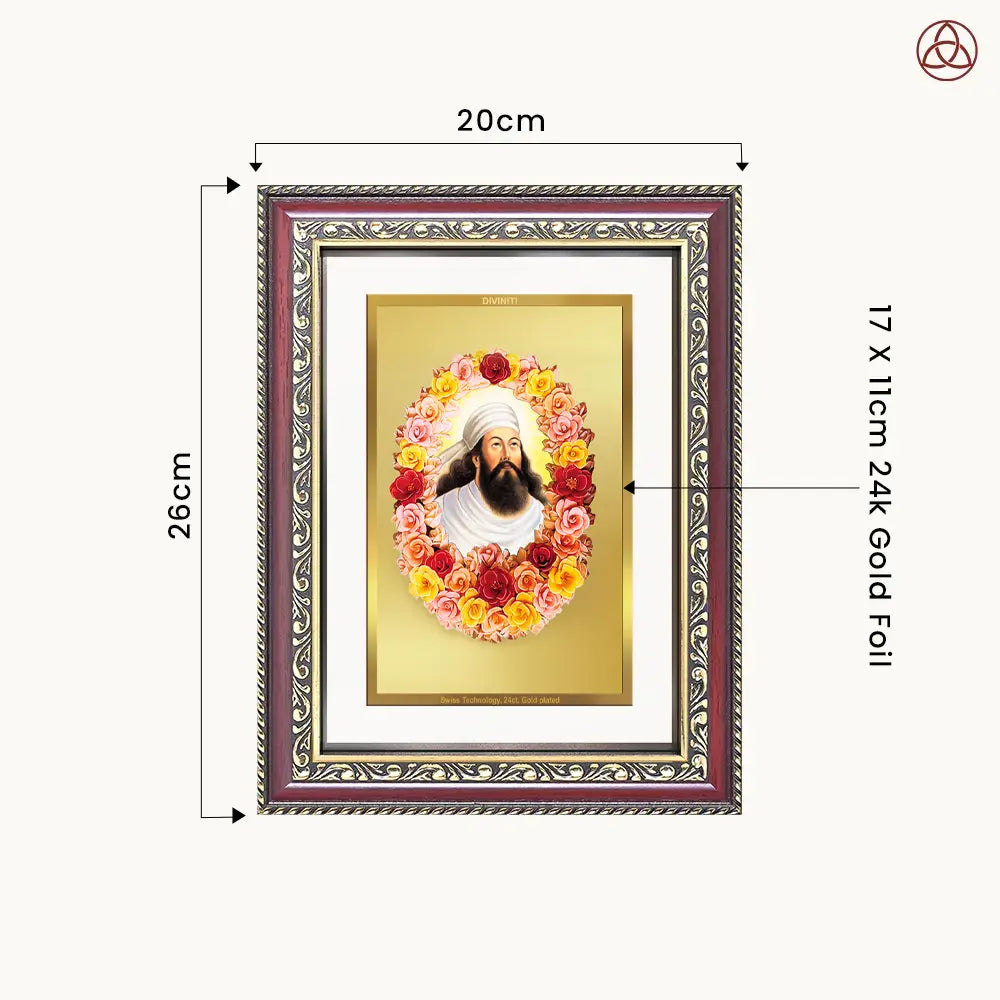 Zoroaster Zarathustra | Prophet of Light & Righteousness Wall & Tabletop Photo Frame in 24K Gold Plated Foil