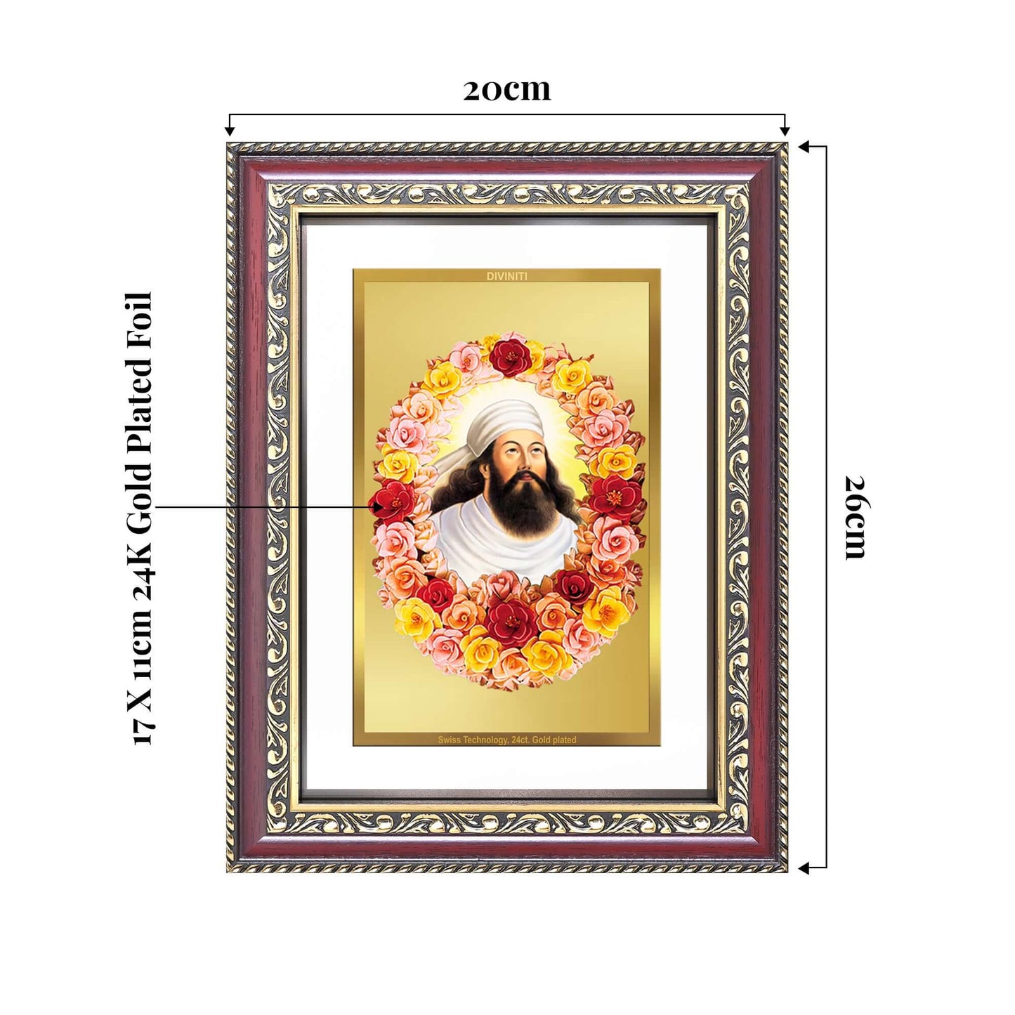 Zoroaster | Zarathustra | Prophet of Light & Righteousness Wall and Tabletop Photo Frame in 24K Gold Plated Foil