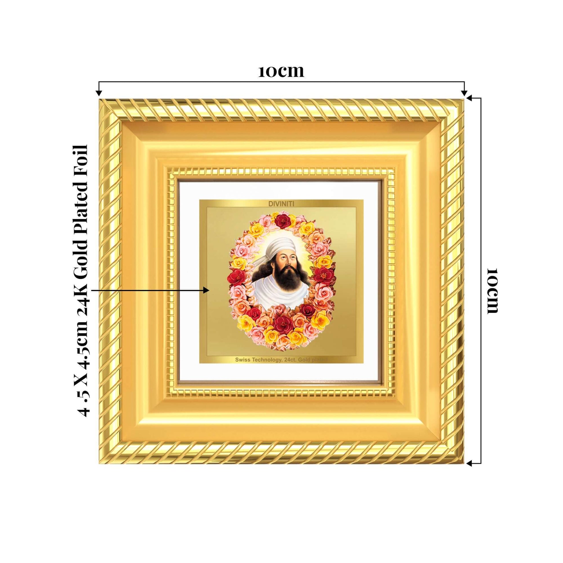 Zoroaster Tabletop Frame in 24K Gold Plated Foil, showcasing the prophet's radiant legacy.
