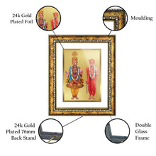 Load image into Gallery viewer, DIVINITI Swaminarayan Gold Plated Wall Photo Frame, Table Decor| DG Frame 113 Size 3 and 24K Gold Plated Foil (33.3 CM X 26 CM)
