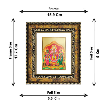 DIVINITI 24K Gold Plated Foil Murugan Valli Wall Photo Frame, Table Decor for Home & Office Decor Gift Items DG 113 Size 1 (17.7x15.9 CM)