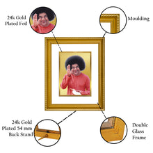 Load image into Gallery viewer, DIVINITI Satya Sai Gold Plated Wall Photo Frame, Table Decor| DG Frame 056 Size 3 and 24K Gold Plated Foil (28 CM X 23 CM)
