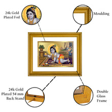 Load image into Gallery viewer, DIVINITI Laddu Gopal Gold Plated Wall Photo Frame, Table Decor| DG Frame 056 Size 2.5 and 24K Gold Plated Foil (28 CM X 23 CM)
