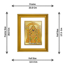Load image into Gallery viewer, DIVINITI Tirupati Balaji Gold Plated Wall Photo Frame, Table Decor| DG Frame 056 Size 2.5 and 24K Gold Plated Foil (28 CM X 23 CM)
