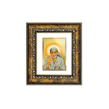 Load image into Gallery viewer, DIVINITI Shirdi Sai Baba Gold Plated Wall Photo Frame, Table Decor| DG Frame 113 Size 1 and 24K Gold Plated Foil (17.5 CM X 16.5 CM)
