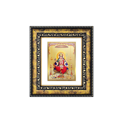DIVINITI 24K Gold Plated Santoshi Mata Premium Photo Frame Idol for Puja Room, Home Wall Decor, Workshop, Table Top, Premium Gift|DG113 Size 2 (22.6x18.4 CM)
