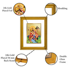 Load image into Gallery viewer, DIVINITI Hanuman with Parvat Gold Plated Wall Photo Frame, Table Decor| DG Frame 056 Size 2.5 and 24K Gold Plated Foil (28 CM X 23 CM)
