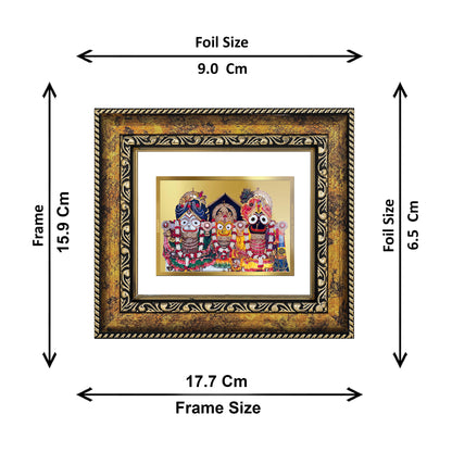 DIVINITI 24K Gold Plated Foil Jagannath Wall Photo Frame, Table Decor for Home & Office Decor Gift Items DG 113 Size 1 (17.7x15.9 CM)