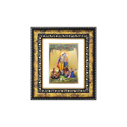 DIVINITI 24K Gold Plated Radha Krishna Modern Photo Frame Idol for Wall Hanging, Workshop, Table Top, Home Decor, Luxury Gift|DG113 Size 2 (22.6x18.4 CM)