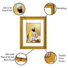 Load image into Gallery viewer, DIVINITI Guru Tegh Bahadur Ji Gold Plated Wall Photo Frame, Table Decor| DG Frame 056 Size 2.5 and 24K Gold Plated Foil (28 CM X 23 CM)
