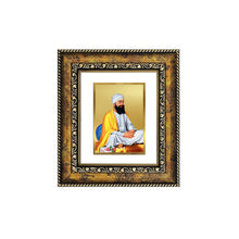 Load image into Gallery viewer, DIVINITI Guru Tegh Bahadur Ji Gold Plated Wall Photo Frame, Table Decor| DG Frame 113 Size 1 and 24K Gold Plated Foil (17.5 CM X 16.5 CM)