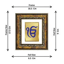 Load image into Gallery viewer, DIVINITI Ek Omkar Gold Plated Wall Photo Frame, Table Decor| DG Frame 113 Size 1 and 24K Gold Plated Foil (17.5 CM X 16.5 CM)
