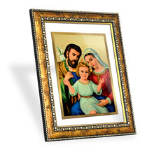 Load image into Gallery viewer, DIVINITI Holy Family Gold Plated Wall Photo Frame, Table Decor| DG Frame 113 Size 3 and 24K Gold Plated Foil (33.3 CM X 26 CM)
