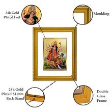 Load image into Gallery viewer, DIVINITI Goddess Durga Gold Plated Wall Photo Frame, Table Decor| DG Frame 056 Size 2.5 and 24K Gold Plated Foil (28 CM X 23 CM)
