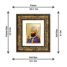 Load image into Gallery viewer, DIVINITI Guru Gobind Singh Gold Plated Wall Photo Frame, Table Decor| DG Frame 113 Size 1 and 24K Gold Plated Foil (17.5 CM X 16.5 CM)
