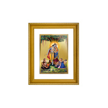 Load image into Gallery viewer, DIVINITI Radha Krishna Gold Plated Wall Photo Frame, Table Decor| DG Frame 056 Size 2.5 and 24K Gold Plated Foil (28 CM X 23 CM)
