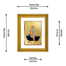 Load image into Gallery viewer, DIVINITI Sai Baba Gold Plated Wall Photo Frame, Table Decor| DG Frame 056 Size 3 and 24K Gold Plated Foil (28 CM X 23 CM)
