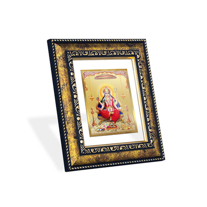 DIVINITI 24K Gold Plated Santoshi Mata Premium Photo Frame Idol for Puja Room, Home Wall Decor, Workshop, Table Top, Premium Gift|DG113 Size 2 (22.6x18.4 CM)