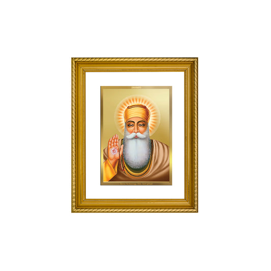 DIVINITI 24K Gold Plated Guru Nanak Dev Ji Wall Photo Frame for Home Decor, Wall Hanging, Table Top, Puja Room & Gift DG056S3 (27.6X35.4 CM)