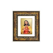 Load image into Gallery viewer, DIVINITI Jesus Gold Plated Wall Photo Frame, Table Decor| DG Frame 113 Size 1 and 24K Gold Plated Foil (17.5 CM X 16.5 CM)
