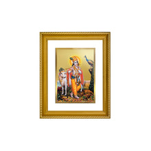 Load image into Gallery viewer, DIVINITI Lord Krishna Gold Plated Wall Photo Frame, Table Decor| DG Frame 056 Size 2.5 and 24K Gold Plated Foil (28 CM X 23 CM)
