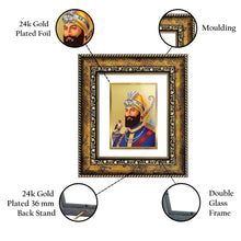 Load image into Gallery viewer, DIVINITI Guru Gobind Singh Gold Plated Wall Photo Frame, Table Decor| DG Frame 113 Size 1 and 24K Gold Plated Foil (17.5 CM X 16.5 CM)
