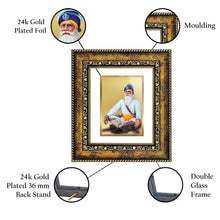 Load image into Gallery viewer, DIVINITI Baba Deep Singh Gold Plated Wall Photo Frame, Table Decor| DG Frame 113 Size 1 and 24K Gold Plated Foil (17.5 CM X 16.5 CM)
