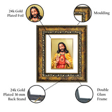 Load image into Gallery viewer, DIVINITI Jesus Gold Plated Wall Photo Frame, Table Decor| DG Frame 113 Size 1 and 24K Gold Plated Foil (17.5 CM X 16.5 CM)
