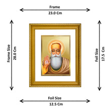 Load image into Gallery viewer, DIVINITI Guru Nanak Gold Plated Wall Photo Frame, Table Decor| DG Frame 056 Size 2.5 and 24K Gold Plated Foil (28 CM X 23 CM)
