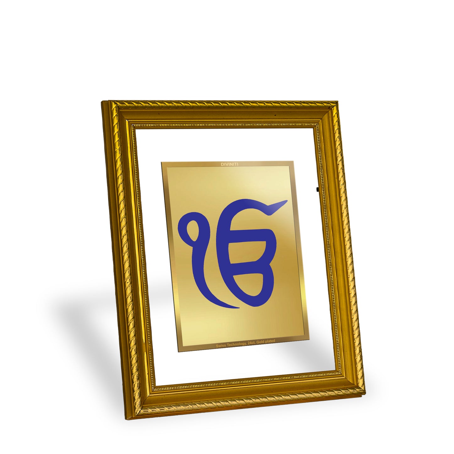 DIVINITI 24K Gold Plated Ik Onkar Wall Photo Frame for Home Decor, Wall Hanging, Table Top, Puja Room & Gift DG056S3 (27.6X35.4 CM)