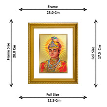 Load image into Gallery viewer, DIVINITI Guru Harkrishan Gold Plated Wall Photo Frame, Table Decor| DG Frame 056 Size 2.5 and 24K Gold Plated Foil (28 CM X 23 CM)
