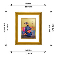 Load image into Gallery viewer, DIVINITI Guru Gobind Singh Gold Plated Wall Photo Frame, Table Decor| DG Frame 056 Size 2.5 and 24K Gold Plated Foil| Religious Photo Frame Idol, Gifts Items (28 CM X 23 CM)
