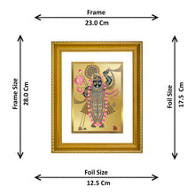 Load image into Gallery viewer, DIVINITI Shrinathji Gold Plated Wall Photo Frame, Table Decor| DG Frame 056 Size 2.5 and 24K Gold Plated Foil (28 CM X 23 CM)
