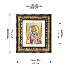 Load image into Gallery viewer, DIVINITI Vishnu Gold Plated Wall Photo Frame, Table Decor| DG Frame 113 Size 2 and 24K Gold Plated Foil (23.5 CM X 19.5 CM)
