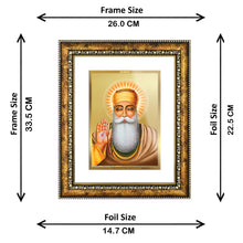 Load image into Gallery viewer, DIVINITI Guru Nanak Gold Plated Wall Photo Frame, Table Decor| DG Frame 113 Size 3 and 24K Gold Plated Foil (33.3 CM X 26 CM)
