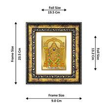 Load image into Gallery viewer, DIVINITI Tirupati Balaji Gold Plated Wall Photo Frame, Table Decor| DG Frame 113 Size 2 and 24K Gold Plated Foil (23.5 CM X 19.5 CM)
