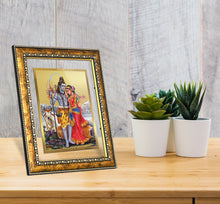Load image into Gallery viewer, DIVINITI Shiva with Parvati Gold Plated Wall Photo Frame, Table Decor| DG Frame 113 Size 3 and 24K Gold Plated Foil (33.3 CM X 26 CM)