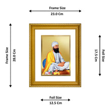 Load image into Gallery viewer, DIVINITI Guru Tegh Bahadur Ji Gold Plated Wall Photo Frame, Table Decor| DG Frame 056 Size 3 and 24K Gold Plated (32.5 CM X 25.5 CM)