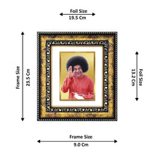 Load image into Gallery viewer, DIVINITI Satya Sai Gold Plated Wall Photo Frame, Table Decor| DG Frame 113 Size 2 and 24K Gold Plated Foil (23.5 CM X 19.5 CM)
