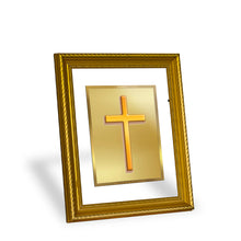 Load image into Gallery viewer, DIVINITI Holy Cross Gold Plated Wall Photo Frame, Table Decor| DG Frame 056 Size 2.5 and 24K Gold Plated Foil(28 CM X 23 CM)
